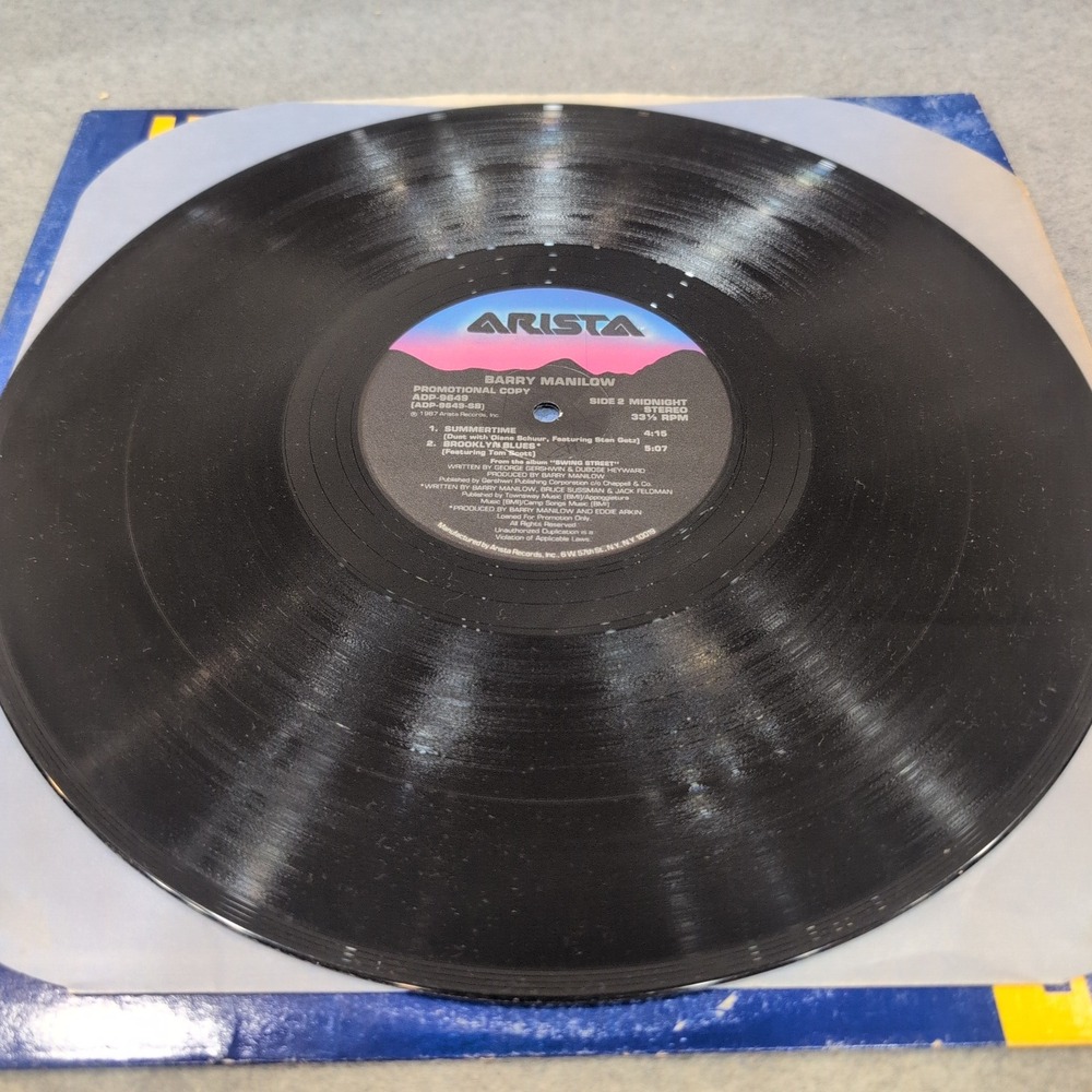 Barry Manilow Swing Street 4 Song Sampler Promo 12" Vinyl Record ADP-9649 1987 - Picture 5 of 6
